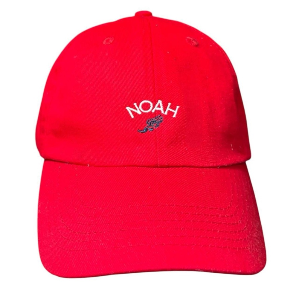 Noah NYC Winged Foot Logo Strapback Hat Cap Red Rare